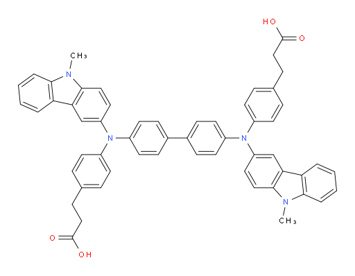 3,3'-(([1,1'-biphenyl]-4,4'-diylbis((9-methyl-9H-carbazol-3-yl)azanediyl))bis(4,1-phenylene))dipropanoic acid