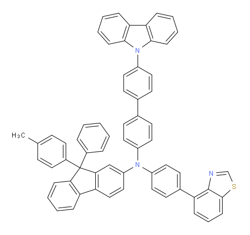 N-(4'-(9H-carbazol-9-yl)-[1,1'-biphenyl]-4-yl)-N-(4-(benzo[d]thiazol-4-yl)phenyl)-9-phenyl-9-(p-tolyl)-9H-fluoren-2-amine