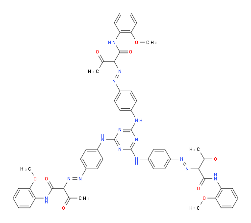 2,2',2''-[1,3,5-triazin-2,4,6-triyltris(imino-4,1-phenyleneazo)]tris[N-(2-methoxy-phenyl)-3-oxo-butyramide