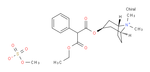 8-Azoniabicyclo[3.2.1]octane, 3-(3-ethoxy-1,3-dioxo-2-phenylpropoxy)-8,8-dimethyl-, (3-endo)-, methyl sulfate (1:1) (ACI)