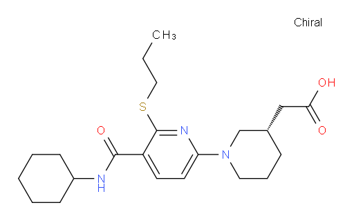 (3S)-1-[5-[(Cyclohexylamino)carbonyl]-6-(propylthio)-2-pyridinyl]-3-piperidineacetic acid (ACI)