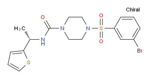 4-[(3-Bromophenyl)sulfonyl]-N-[(1S)-1-(2-thienyl)ethyl]-1-piperazinecarboxamide (ACI)