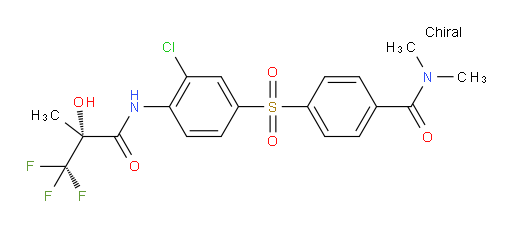 4-[[3-Chloro-4-[[(2R)-3,3,3-trifluoro-2-hydroxy-2-methyl-1-oxopropyl]amino]phenyl]sulfonyl]-N,N-dimethylbenzamide (ACI)