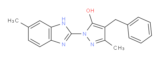 3-Methyl-1-(6-methyl-1H-benzimidazol-2-yl)-4-(phenylmethyl)-1H-pyrazol-5-ol (ACI)