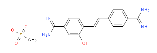 Benzenecarboximidamide, 4-[2-[4-(aminoiminomethyl)phenyl]ethenyl]-3-hydroxy-, methanesulfonate (1:2) (ACI)