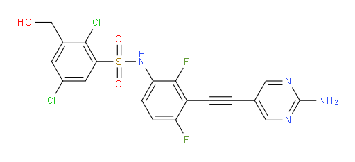 N-[3-[2-(2-Amino-5-pyrimidinyl)ethynyl]-2,4-difluorophenyl]-2,5-dichloro-3-(hydroxymethyl)benzenesulfonamide (ACI)