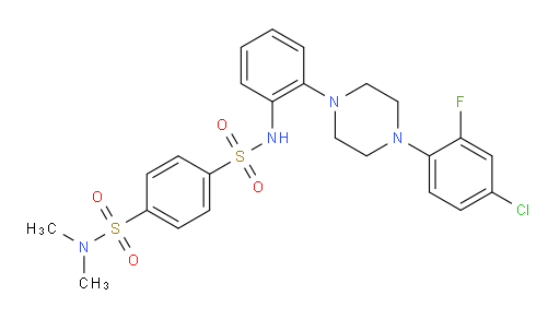 N4-[2-[4-(4-Chloro-2-fluorophenyl)-1-piperazinyl]phenyl]-N1,N1-dimethyl-1,4-benzenedisulfonamide (ACI)