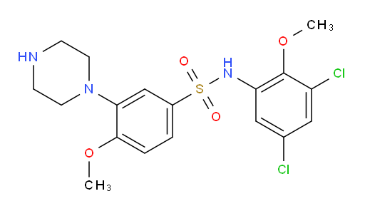 N-(3,5-Dichloro-2-methoxyphenyl)-4-methoxy-3-(1-piperazinyl)benzenesulfonamide (ACI)