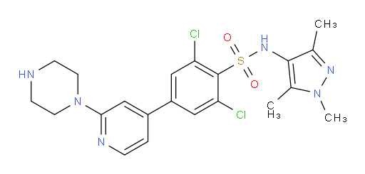 2,6-Dichloro-4-[2-(1-piperazinyl)-4-pyridinyl]-N-(1,3,5-trimethyl-1H-pyrazol-4-yl)benzenesulfonamide (ACI)