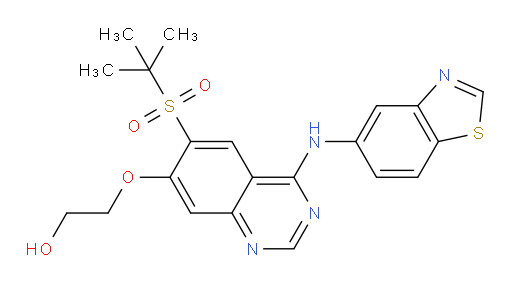 2-[[4-(5-Benzothiazolylamino)-6-[(1,1-dimethylethyl)sulfonyl]-7-quinazolinyl]oxy]ethanol (ACI)