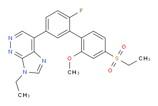 7-Ethyl-4-[4′-(ethylsulfonyl)-6-fluoro-2′-methoxy[1,1′-biphenyl]-3-yl]-7H-imidazo[4,5-c]pyridazine (ACI)