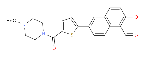 2-Hydroxy-6-[5-[(4-methyl-1-piperazinyl)carbonyl]-2-thienyl]-1-naphthalenecarboxaldehyde (ACI)