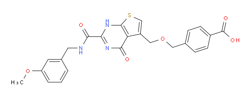 4-[[[1,4-Dihydro-2-[[[(3-methoxyphenyl)methyl]amino]carbonyl]-4-oxothieno[2,3-d]pyrimidin-5-yl]methoxy]methyl]benzoic acid (ACI)
