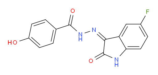 4-Hydroxybenzoic acid 2-(5-fluoro-1,2-dihydro-2-oxo-3H-indol-3-ylidene)hydrazide (ACI)