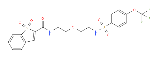 Benzo[b]thiophene-2-carboxamide, N-[2-[2-[[[4-(trifluoromethoxy)phenyl]sulfonyl]amino]ethoxy]ethyl]-, 1,1-dioxide (ACI)