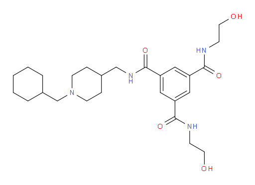 1,3,5-Benzenetricarboxamide, N1-[[1-(cyclohexylmethyl)-4-piperidinyl]methyl]-N3,N5-bis(2-hydroxyethyl)- (ACI)