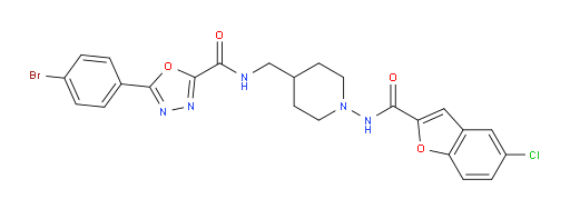 1,3,4-Oxadiazole-2-carboxamide, 5-(4-bromophenyl)-N-[[1-[[(5-chloro-2-benzofuranyl)carbonyl]amino]-4-piperidinyl]methyl]- (ACI)