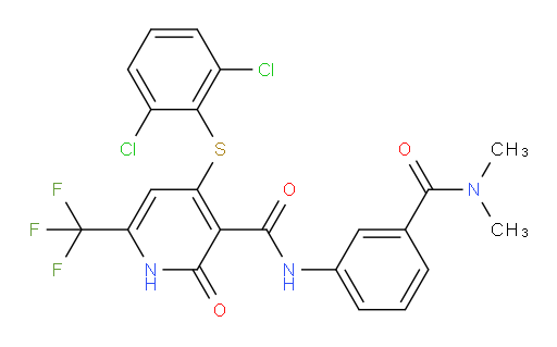4-[(2,6-Dichlorophenyl)thio]-N-[3-[(dimethylamino)carbonyl]phenyl]-1,2-dihydro-2-oxo-6-(trifluoromethyl)-3-pyridinecarboxamide (ACI)