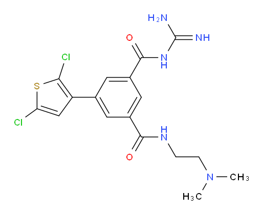 N1-(Aminoiminomethyl)-5-(2,5-dichloro-3-thienyl)-N3-[2-(dimethylamino)ethyl]-1,3-benzenedicarboxamide (ACI)