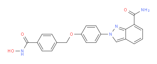 2H-Indazole-7-carboxamide, 2-[4-[[4-[(hydroxyamino)carbonyl]phenyl]methoxy]phenyl]- (ACI)
