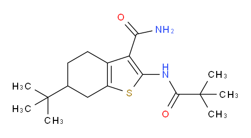6-(1,1-Dimethylethyl)-2-[(2,2-dimethyl-1-oxopropyl)amino]-4,5,6,7-tetrahydrobenzo[b]thiophene-3-carboxamide (ACI)