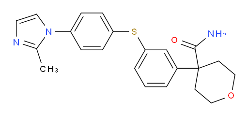 Tetrahydro-4-[3-[[4-(2-methyl-1H-imidazol-1-yl)phenyl]thio]phenyl]-2H-pyran-4-carboxamide (ACI)