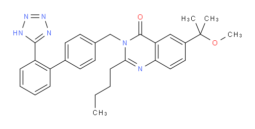 2-Butyl-6-(1-methoxy-1-methylethyl)-3-[[2′-(2H-tetrazol-5-yl)[1,1′-biphenyl]-4-yl]methyl]-4(3H)-quinazolinone (ACI)