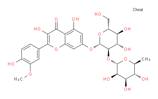 7-[[2-O-(6-Deoxy-α-L-mannopyranosyl)-β-D-glucopyranosyl]oxy]-3,5-dihydroxy-2-(4-hydroxy-3-methoxyphenyl)-4H-1-benzopyran-4-one (ACI)