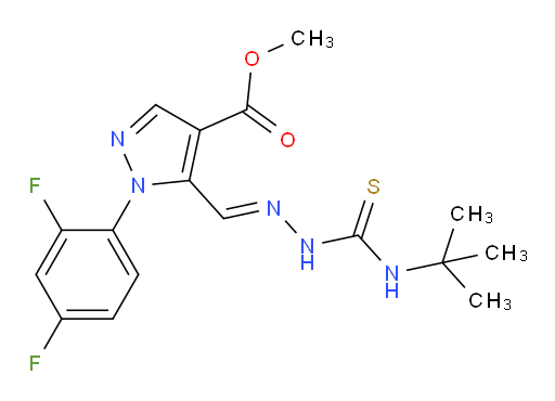 Methyl 1-(2,4-difluorophenyl)-5-[[2-[[(1,1-dimethylethyl)amino]thioxomethyl]hydrazinylidene]methyl]-1H-pyrazole-4-carboxylate (ACI)