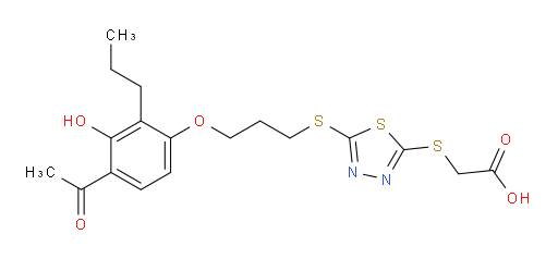 2-[[5-[[3-(4-Acetyl-3-hydroxy-2-propylphenoxy)propyl]thio]-1,3,4-thiadiazol-2-yl]thio]acetic acid (ACI)