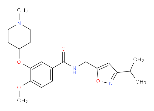4-Methoxy-N-[[3-(1-methylethyl)-5-isoxazolyl]methyl]-3-[(1-methyl-4-piperidinyl)oxy]benzamide (ACI)