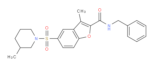 3-Methyl-5-[(3-methyl-1-piperidinyl)sulfonyl]-N-(phenylmethyl)-2-benzofurancarboxamide (ACI)