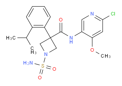 1-(Aminosulfonyl)-N-(6-chloro-4-methoxy-3-pyridinyl)-3-[2-(1-methylethyl)phenyl]-3-azetidinecarboxamide (ACI)