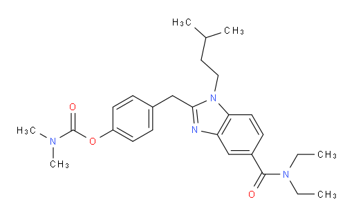 Carbamic acid, N,N-dimethyl-, 4-[[5-[(diethylamino)carbonyl]-1-(3-methylbutyl)-1H-benzimidazol-2-yl]methyl]phenyl ester (ACI)