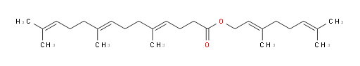 3,7-Dimethyl-2,6-octadien-1-yl 5,9,13-trimethyl-4,8,12-tetradecatrienoate (ACI)