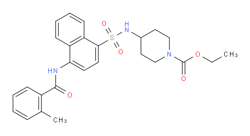 Ethyl 4-[[[4-[(2-methylbenzoyl)amino]-1-naphthalenyl]sulfonyl]amino]-1-piperidinecarboxylate (ACI)