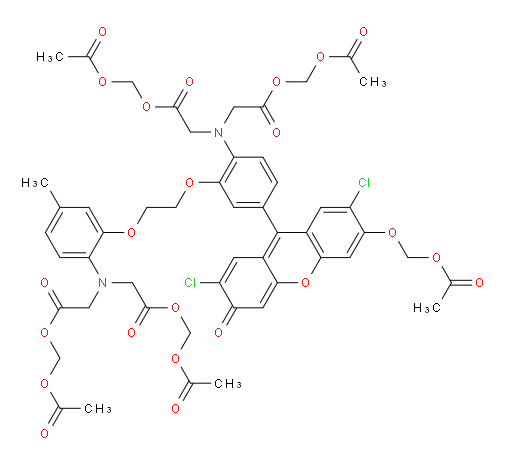 N-[4-[6-[(Acetyloxy)methoxy]-2,7-dichloro-3-oxo-3H-xanthen-9-yl]-2-[2-[2-[bis[2-[(acetyloxy)methoxy]-2-oxoethyl]amino]-5-methylphenoxy]ethoxy]phenyl]-N-[2-[(acetyloxy)methoxy]-2-oxoethyl]glycine (acetyloxy)methyl ester (ACI)
