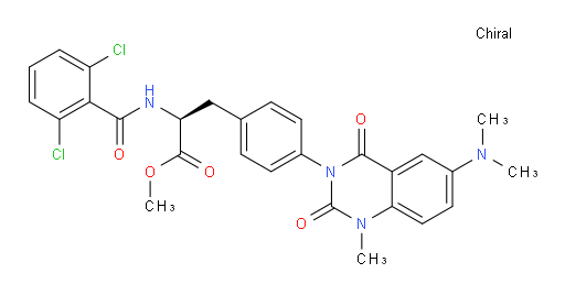 N-(2,6-Dichlorobenzoyl)-4-[6-(dimethylamino)-1,4-dihydro-1-methyl-2,4-dioxo-3(2H)-quinazolinyl]-L-phenylalanine methyl ester (ACI)