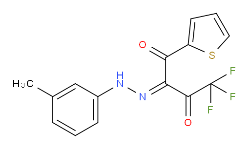 1,2,3-Butanetrione, 4,4,4-trifluoro-1-(2-thienyl)-, 2-[(3-methylphenyl)hydrazone] (9CI)