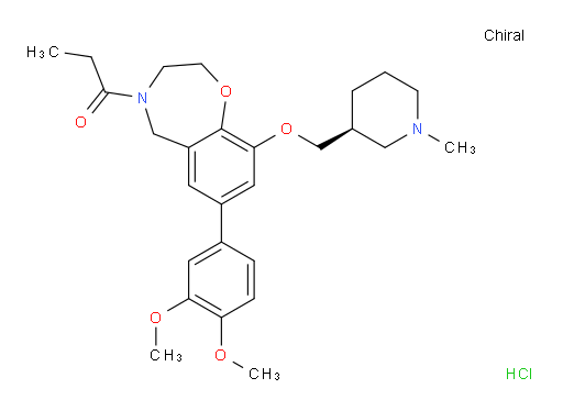 1-Propanone, 1-[7-(3,4-dimethoxyphenyl)-2,3-dihydro-9-[[(3S)-1-methyl-3-piperidinyl]methoxy]-1,4-benzoxazepin-4(5H)-yl]-, hydrochloride (1:1) (ACI)