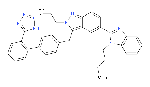 5-(1-Butyl-1H-benzimidazol-2-yl)-2-propyl-3-[[2′-(2H-tetrazol-5-yl)[1,1′-biphenyl]-4-yl]methyl]-2H-indazole (ACI)