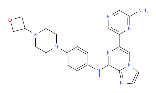 6-(6-Amino-2-pyrazinyl)-N-[4-[4-(3-oxetanyl)-1-piperazinyl]phenyl]imidazo[1,2-a]pyrazin-8-amine (ACI)