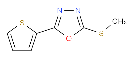 2-(Methylthio)-5-(2-thienyl)-1,3,4-oxadiazole (ACI)