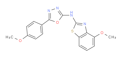 4-Methoxy-N-[5-(4-methoxyphenyl)-1,3,4-oxadiazol-2-yl]-2-benzothiazolamine (ACI)