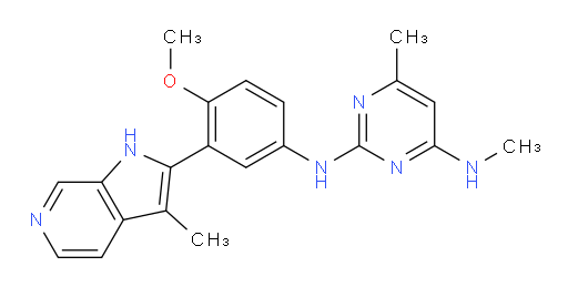 N2-[4-Methoxy-3-(3-methyl-1H-pyrrolo[2,3-c]pyridin-2-yl)phenyl]-N4,6-dimethyl-2,4-pyrimidinediamine (ACI)