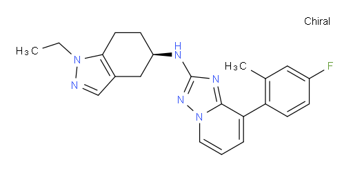 N-[(5R)-1-Ethyl-4,5,6,7-tetrahydro-1H-indazol-5-yl]-8-(4-fluoro-2-methylphenyl)[1,2,4]triazolo[1,5-a]pyridin-2-amine (ACI)
