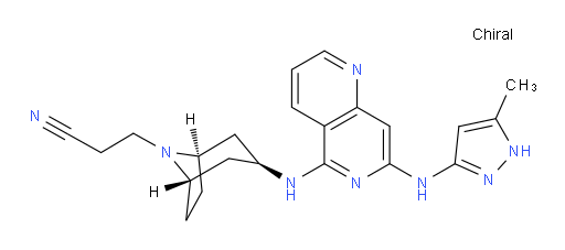 (3-exo)-3-[[7-[(5-Methyl-1H-pyrazol-3-yl)amino]-1,6-naphthyridin-5-yl]amino]-8-azabicyclo[3.2.1]octane-8-propanenitrile (ACI)