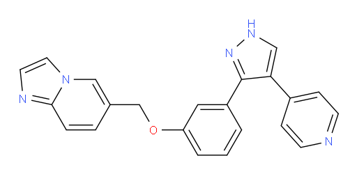 6-[[3-[4-(4-Pyridinyl)-1H-pyrazol-3-yl]phenoxy]methyl]imidazo[1,2-a]pyridine (ACI)
