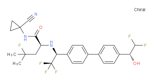 (2S)-N-(1-Cyanocyclopropyl)-2-[[(1S)-1-[4′-[(1R)-2,2-difluoro-1-hydroxyethyl][1,1′-biphenyl]-4-yl]-2,2,2-trifluoroethyl]amino]-4-fluoro-4-methylpentanamide (ACI)