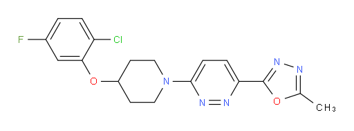 3-[4-(2-Chloro-5-fluorophenoxy)-1-piperidinyl]-6-(5-methyl-1,3,4-oxadiazol-2-yl)pyridazine (ACI)